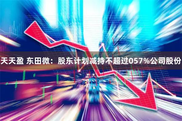 天天盈 东田微:股东计划减持不超过057%公司股份